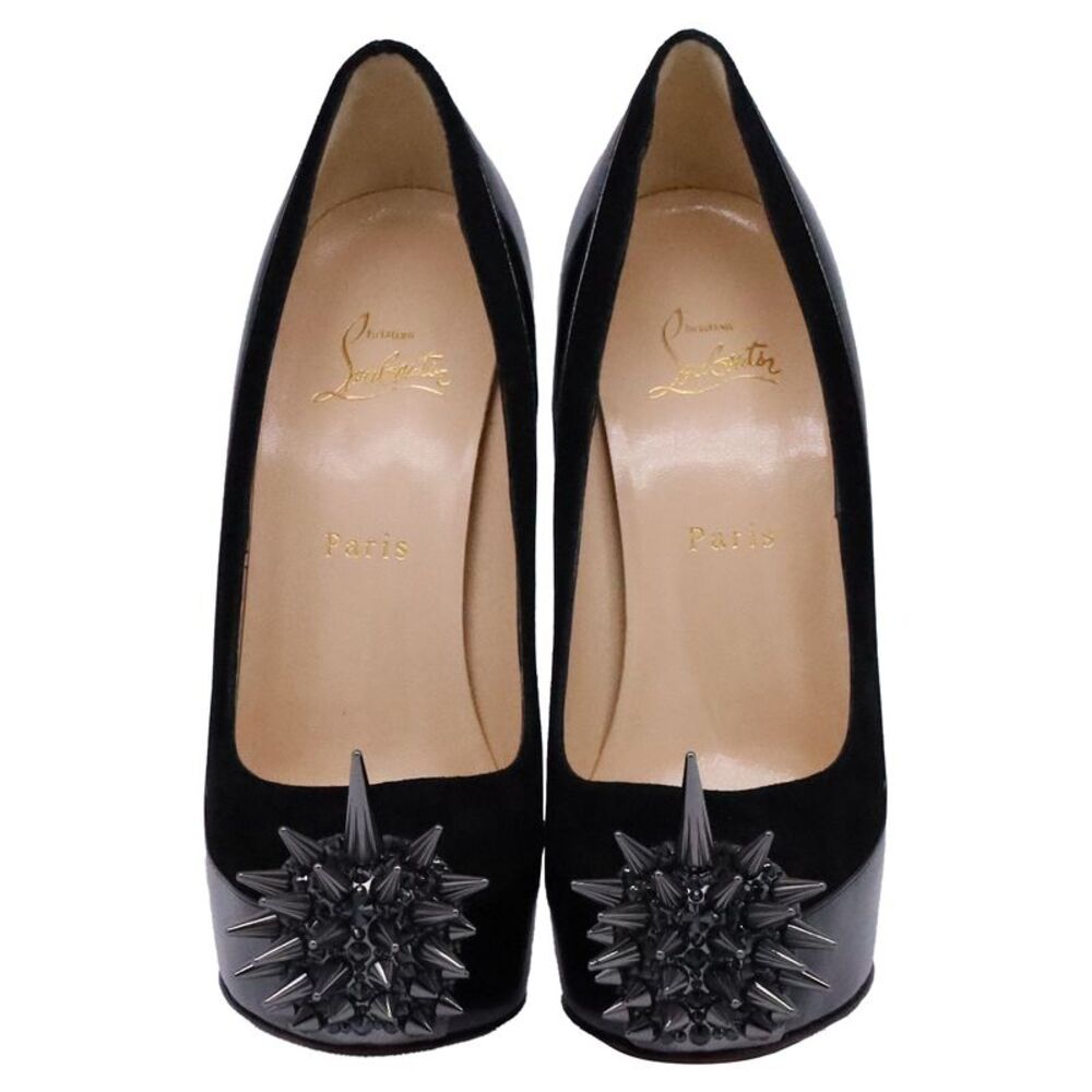 Christian Louboutin Asteroid Platform Pumps in Black Patent Leather and Suede - Picture 2 of 11